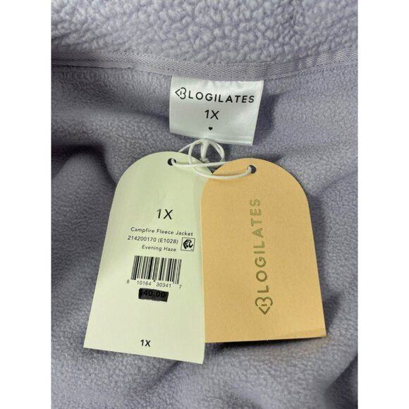 Blogilates x Target Womens Campfire Fleece Full Zip Jacket 1X Light Purple - Picture 8 of 9